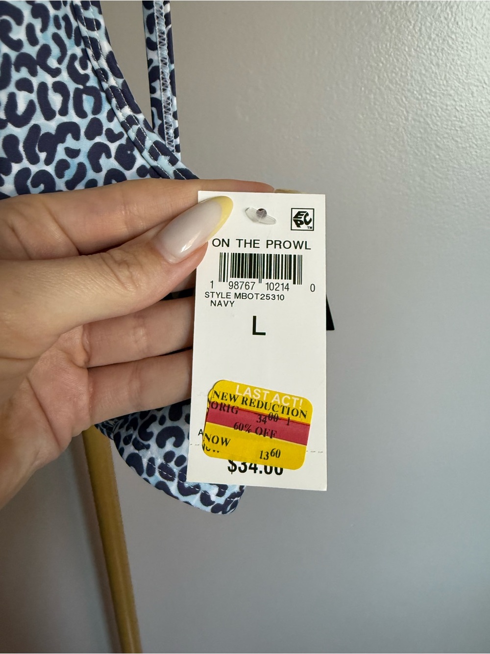 NWT Bar III “On the Prowl” Underwire Bikini Top – Navy Leopard Print (Size L) - Picture 3 of 5
